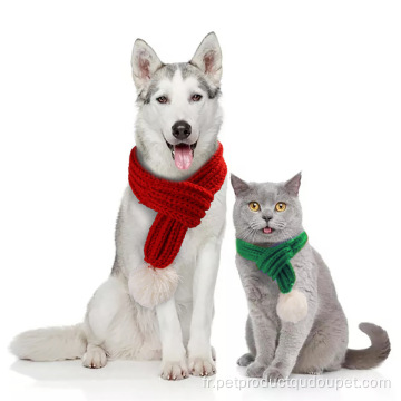 Cadeau de Noël pour animal de compagnie Collier de chien chaud en tricot de Noël